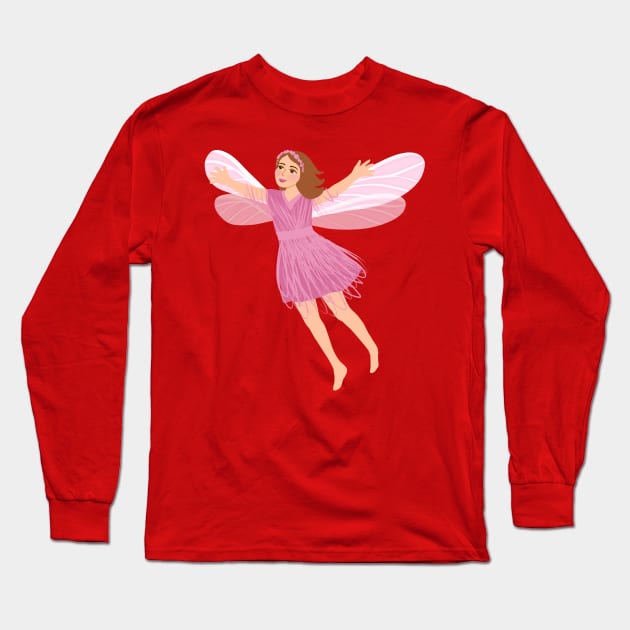 Pink Fairy Long Sleeve T-Shirt by Salty Siren Studios